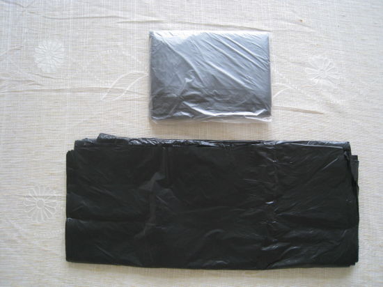 Sac poubelle emballé noir en HDPE